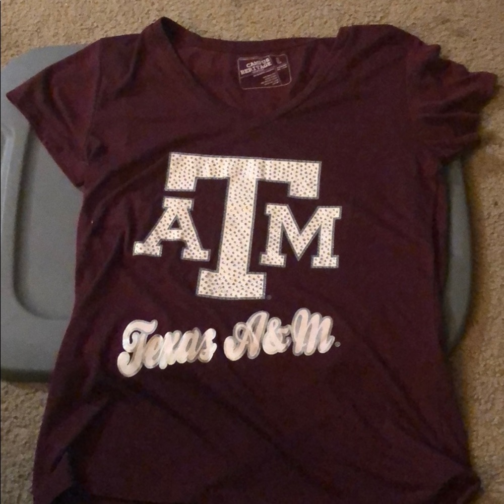 Maroon A & M bling shirt